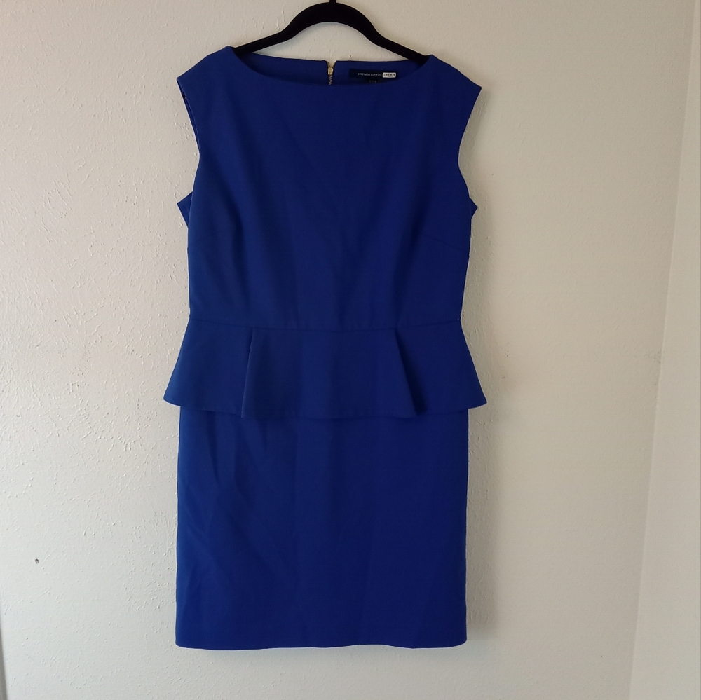 French Connection Blue Peplum Dress